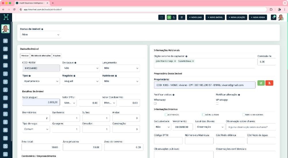 Edição de imóveis